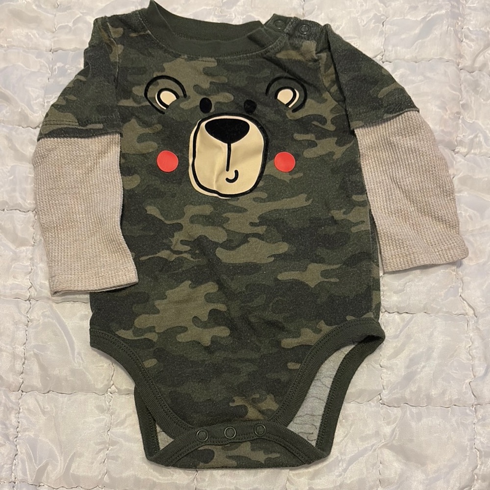 Garanimals Green and Cream Bodysuit One Piece